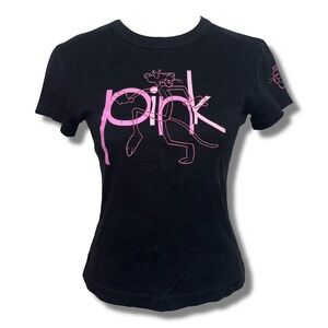 Vtg 2004 Pink Panther Baby Tee